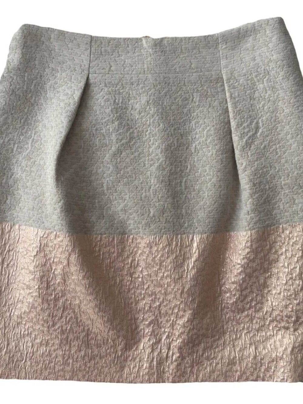 Ted Baker Two-Tone Pink Metallic Cream Mini Skirt US 8